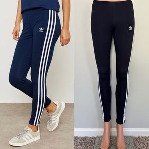 ✨ SOLD ✨ NWOT!! Adidas Navy Blue w/ White 3 Stripes Classic Legging XS